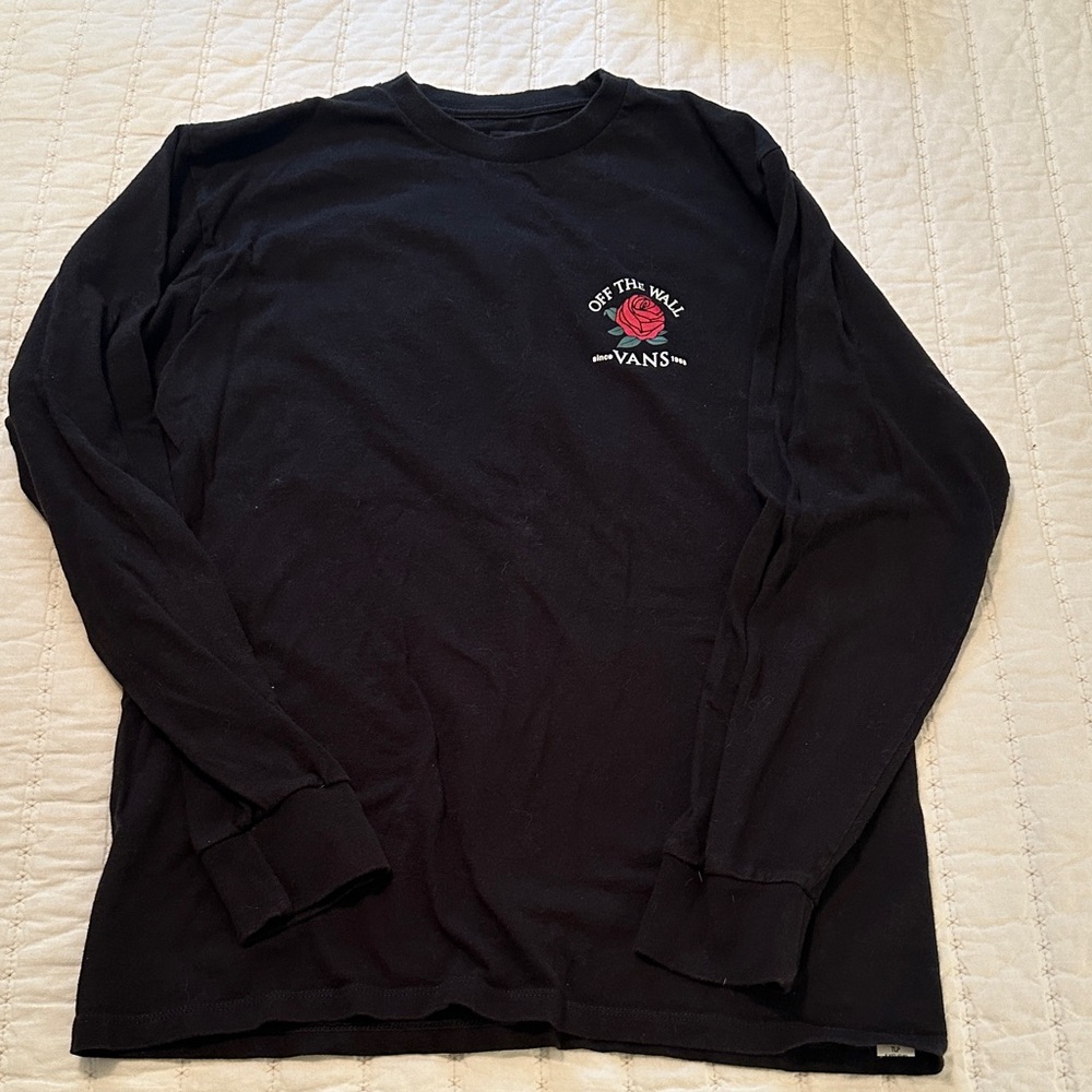 Vans Black Long Sleeve Tee with Red Graphic